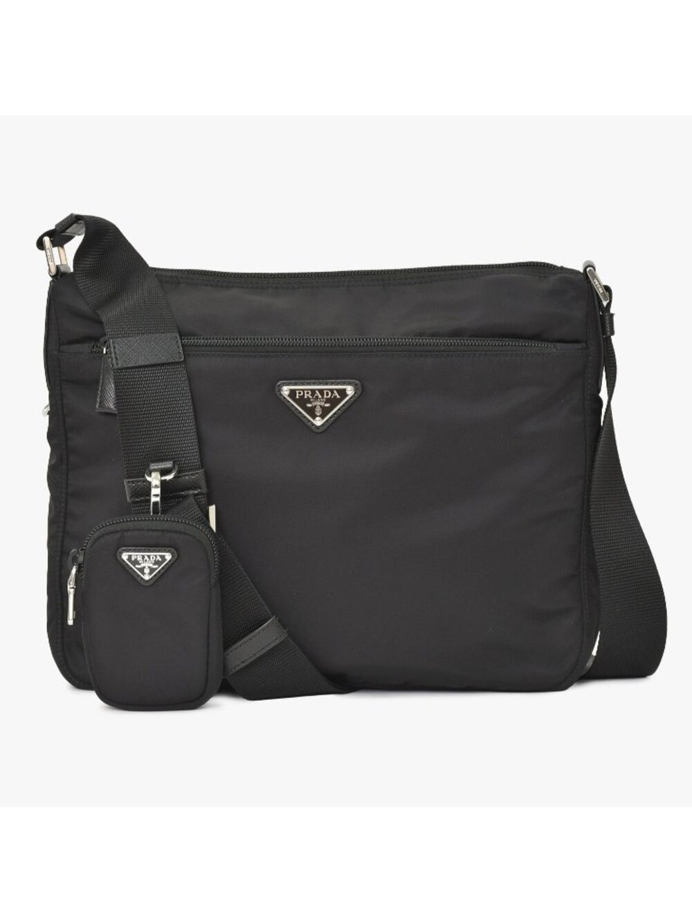 Prada Nylon Shoulder Bag Re-Nylon Black Pouch
